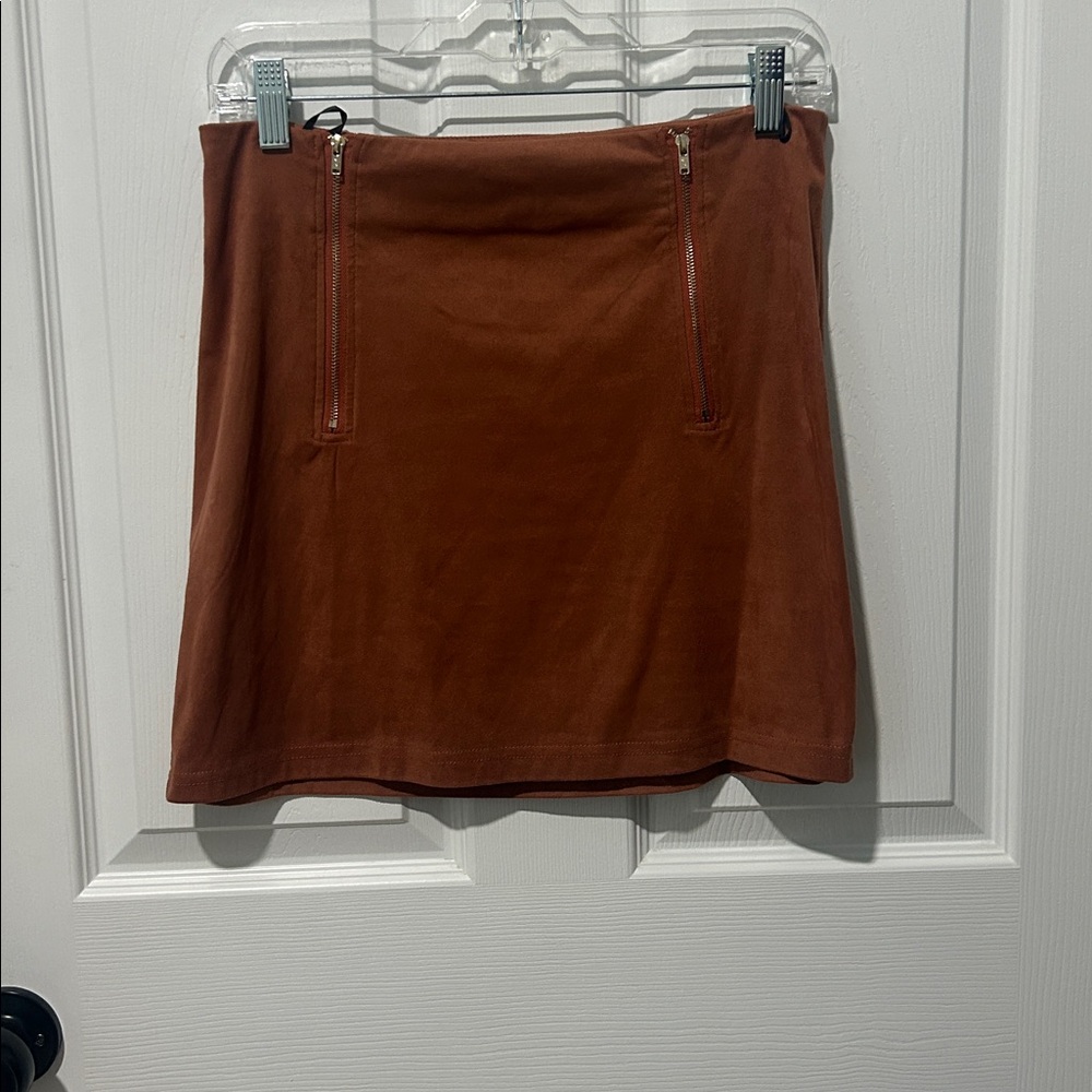 SHEIN Women's Tan Suede Skirt